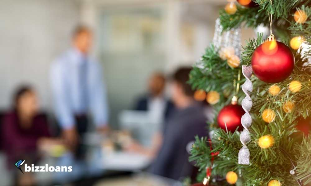 christmas tree in business office