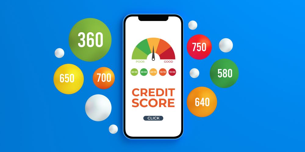 Smart Phone Showing Credit Score On A Screen