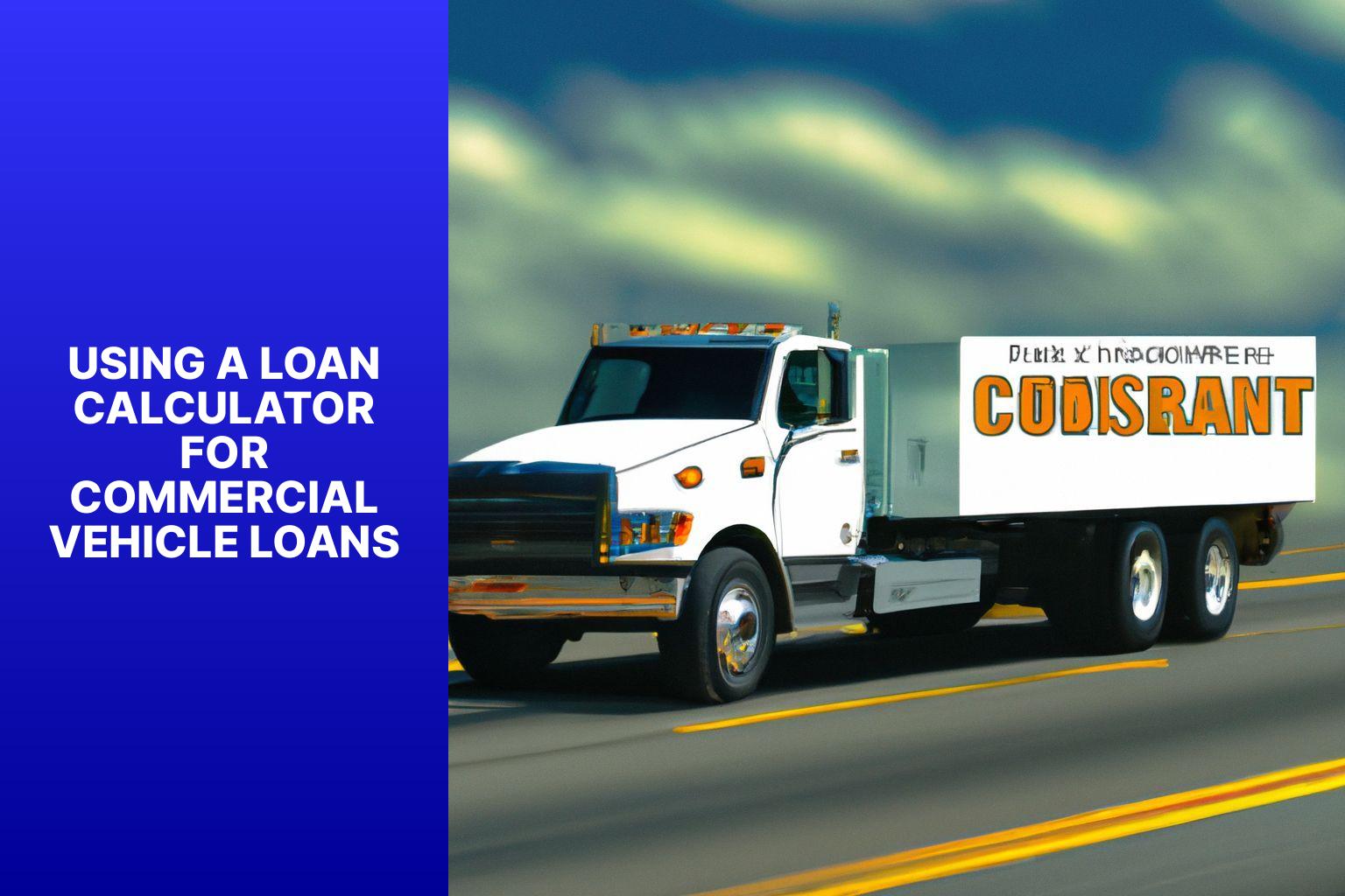 Using a Loan Calculator for Commercial Vehicle Loans - Commercial Vehicle Loans Decoded: Using a Loan Calculator 